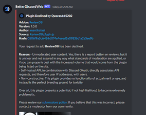 Betterdiscord-rejecting-reviewdb.png